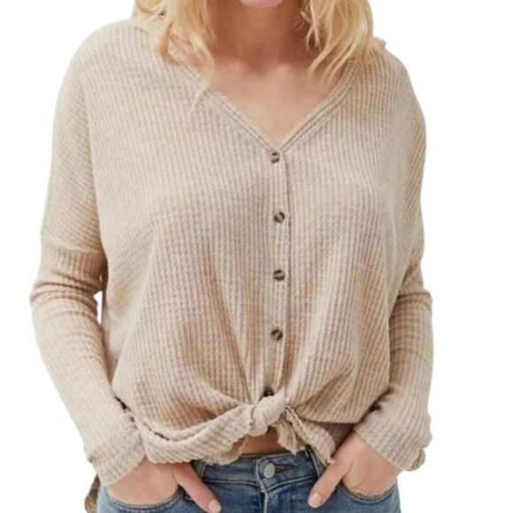 URBAN OUTFITTERS THERMAL BEIGE BLOUSE SZ.S EUC. - Picture 1 of 11